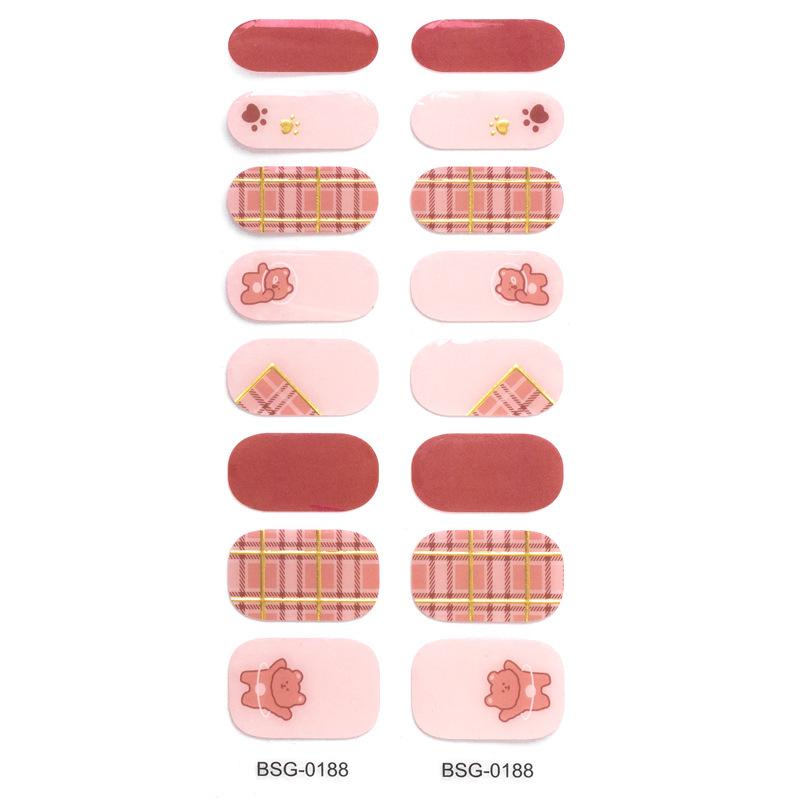 Наклейка для ногтей с рисунком 5D Полуотвержденная гелевая наклейка для ногтей декоративная Бронзовая