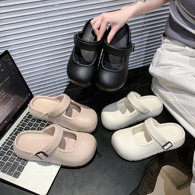 Баотоу крутые тапочки женские летние нескользящие с мягкой подошвой пляжные новые универсальные Мэри Джейн домашние сандалии