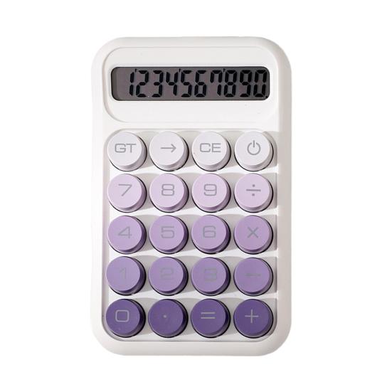 Retro Mechanical Calculator 10-Digit LED Display Calculator with Tilt Screen Tactile Keyboard Student Calculator for Office School