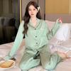 Элегантная однотонная жаккардовая саржевая вышивка женская пижама французская мода повседневная одежда для сна новая осенне-зимняя женская домашняя одежда