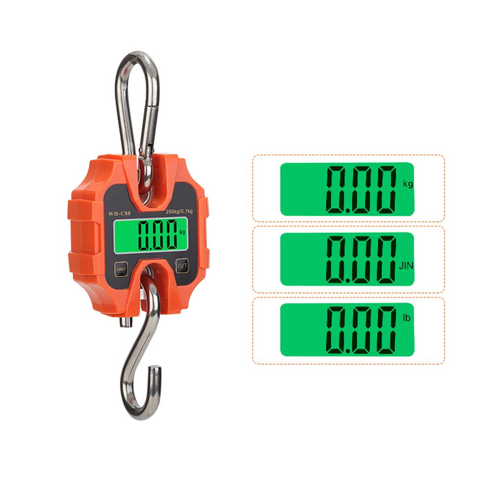 Портативные ручные электронные весы, 250 кг, ЖК-дисплей с подсветкой, кг-фунт, одноклавишный переключатель Catty для дома