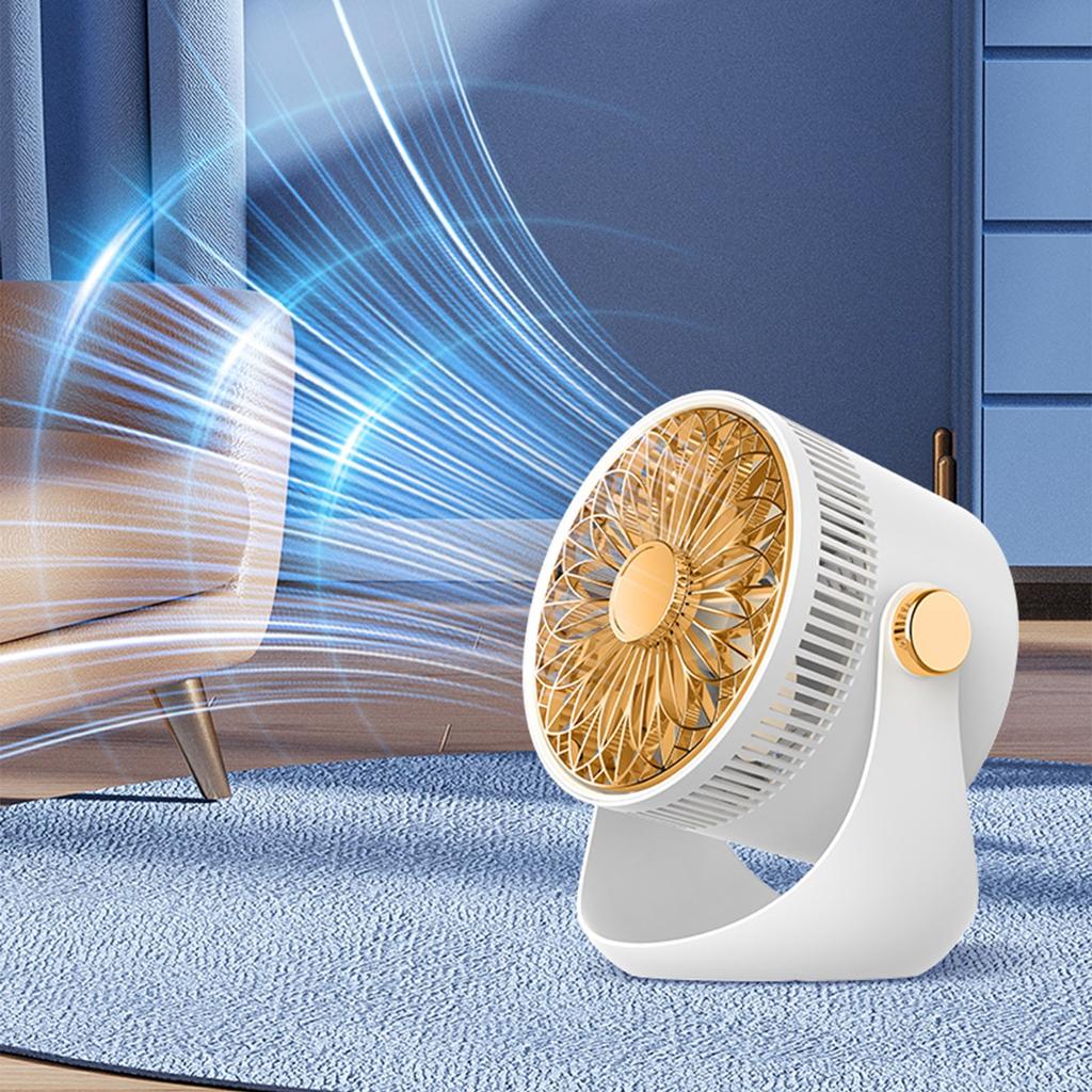 Портативный мини-вентилятор, 3 скорости, с ночным освещением, вращение на 360°, зарядка через USB, тихий вентилятор - тихий портативный настольный вентилятор для дома, спальни