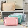 Stylish Large Capacity Ins Student Pencil Case Simple Front Open Window Makeup Bag