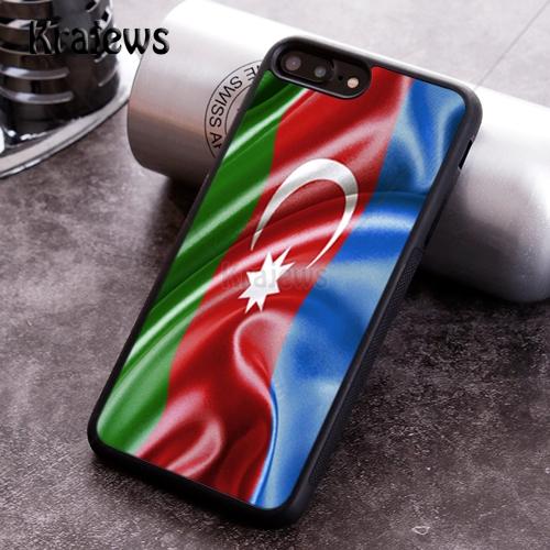 Krajews Чехол для телефона с флагом Азербайджана Для iPhone 17 Air 16 15 14 11 12 13 Pro MAX Plus защитный корпус