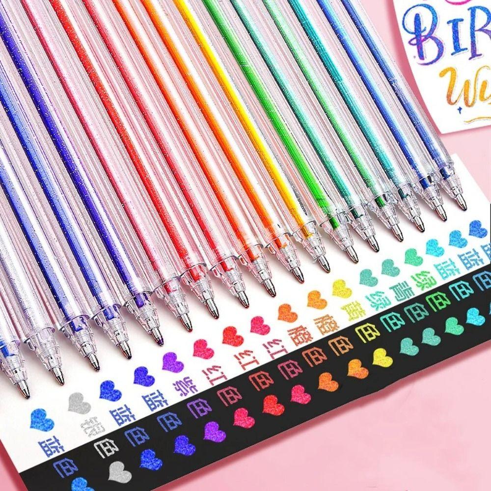 Fun Glitter Gel Pen Set Glitter Students Stationery for Drawing New Colored Pens Set