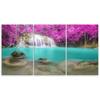 Three piece picture canvas print Waterfall Lake Landscape