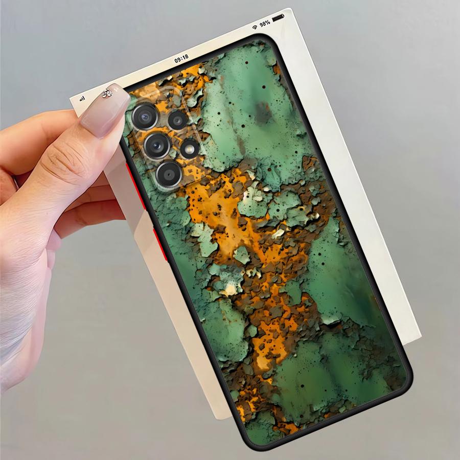 Мягкий чехол-кейс в ретро-дизайне с эффектом ржавчины для Galaxy A32 A73 A25 A26 A21 A52 A71 A22 A31 A36 A72 A23 A56