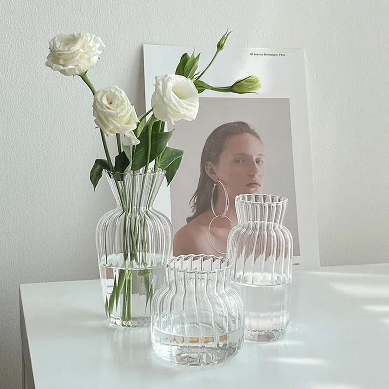 Glass Vase Decorative Flower Bottle Transparent Flower Vase Mushroom Bud Vase Home Decor Table Ornaments Mother'S Day Gifts