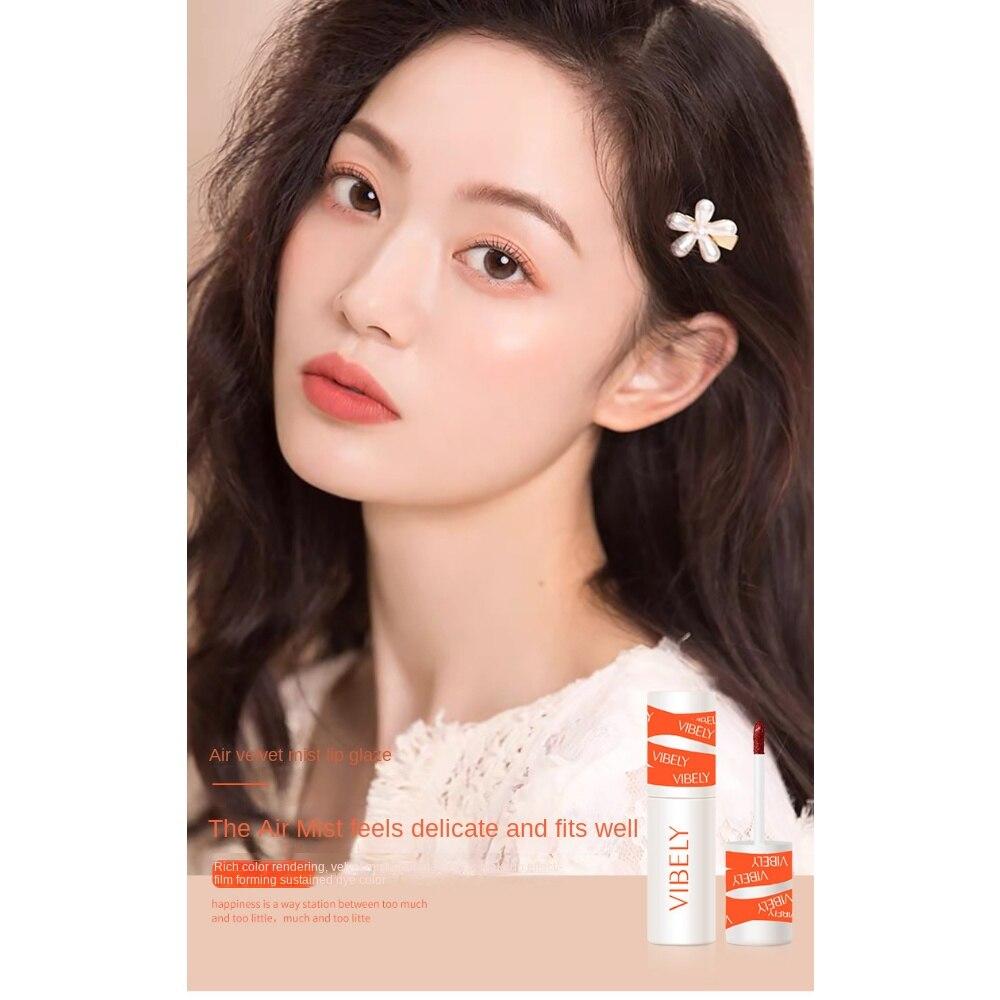 VIBELY Matte & Mist Velvet Lip Glaze Air Mist Waterproof Long Lasting White Lipstick