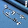 925 Sterling Silver Clover Flower Pendant Bracelet Chain Fashionable Wedding Jewelry