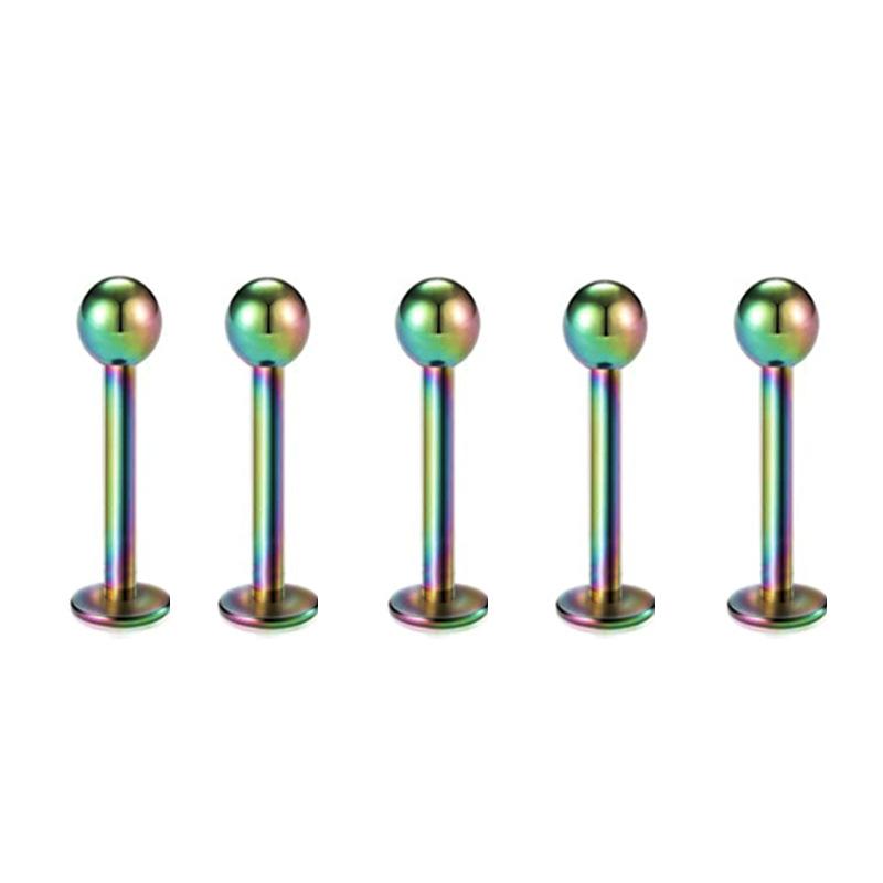 5Pcs Stainless Steel Lip Stud Eyebrow Stud Nose Stud Ear Stud Piercing Jewelry Body Piercing Jewelry