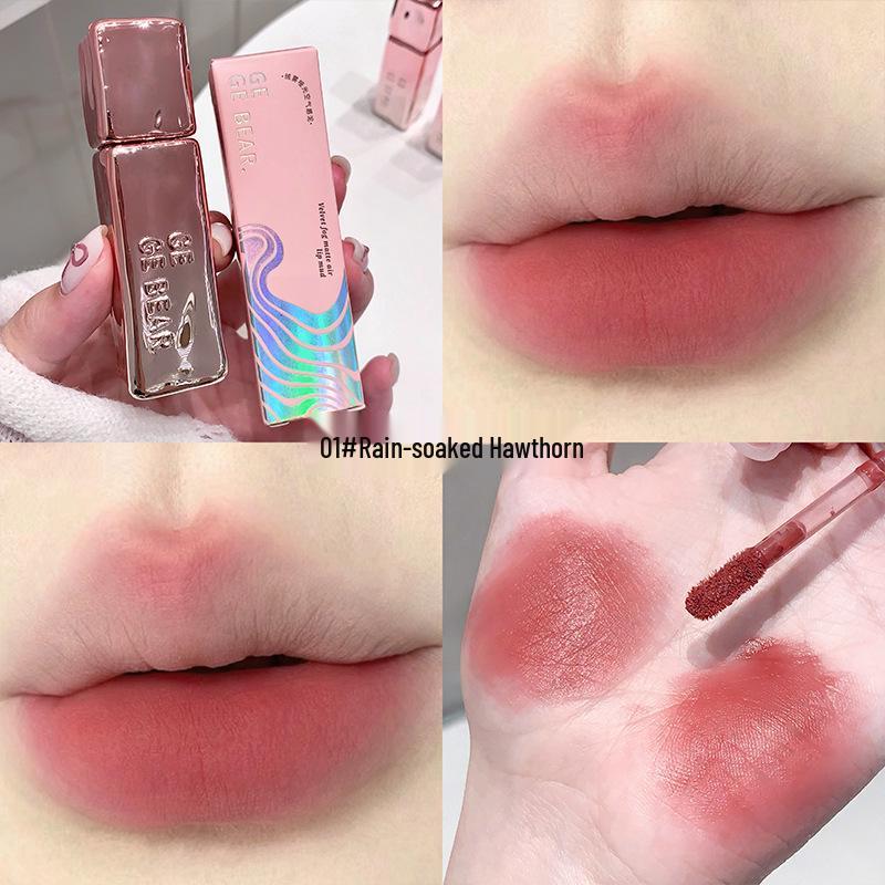 GegeBear Бархатная Матовая Помада-Грязь для Губ в Оттенке Pink Tender: Высокопигментированный, увеличивающий объем и стойкий матовый блеск для губ для весенне-летнего сезона.