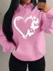 Худи с сочетанием узора любви и бабочки, женское, хип-хоп, уличные худи, трендовая одежда с карманом, винтажное многоцветное худи