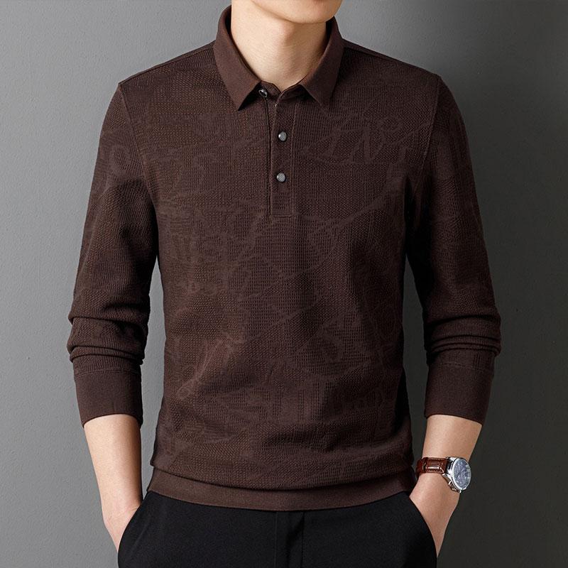 Новые весенние мужские рубашки поло с длинным рукавом, трикотажные деловые повседневные осенние рубашки высокого качества