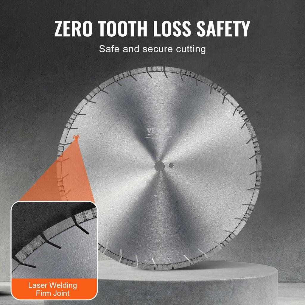 Diamond Blade 20inch Concrete Saw Blade Wet or Dry 0.47inch Slanted Teeth