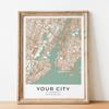 Personalized Custom Modern Black Any City Map Gift Wall Art Canvas Poster Prints Paintings Picture For Living Room Home Decor