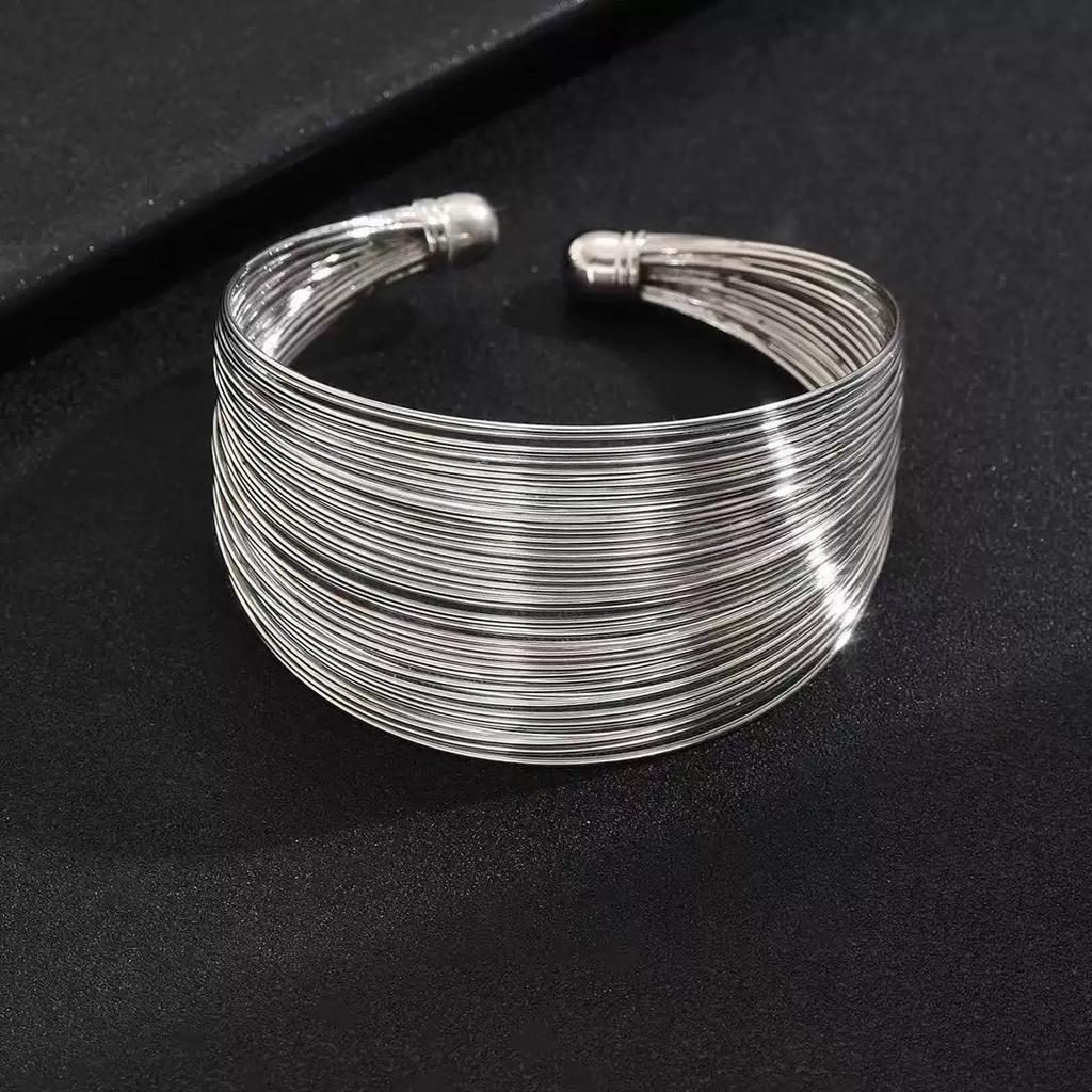 Exquisite Bracelet European and American Double Heart Metal Bracelet Set Women's High-grade Retro Geometric Six-piece Metal Bracelet