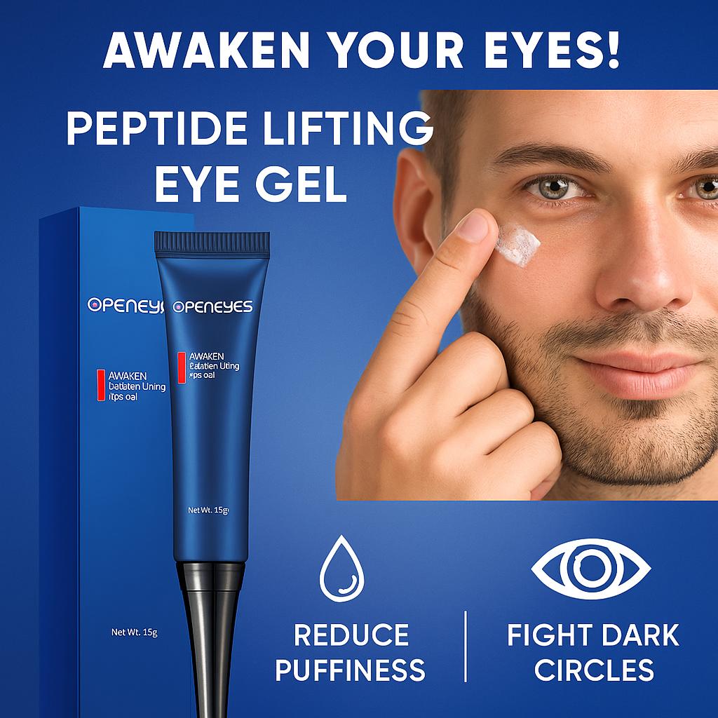 Openeyes Awaken Пептидный лифтинг-гель для глаз, мужской крем для глаз, увлажняющий крем под глаза для темных кругов, отечности, тонких линий, автомобиль для глаз