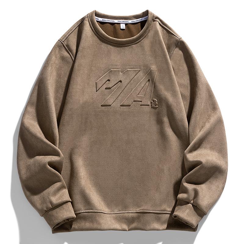 Весна-Осень Мужской Кашемировый Свитер Из Оленьей Кожи С Буквами Простой и Повседневный Свитер Джокера Спортивный Свободный Топ с Круглым Вырезом