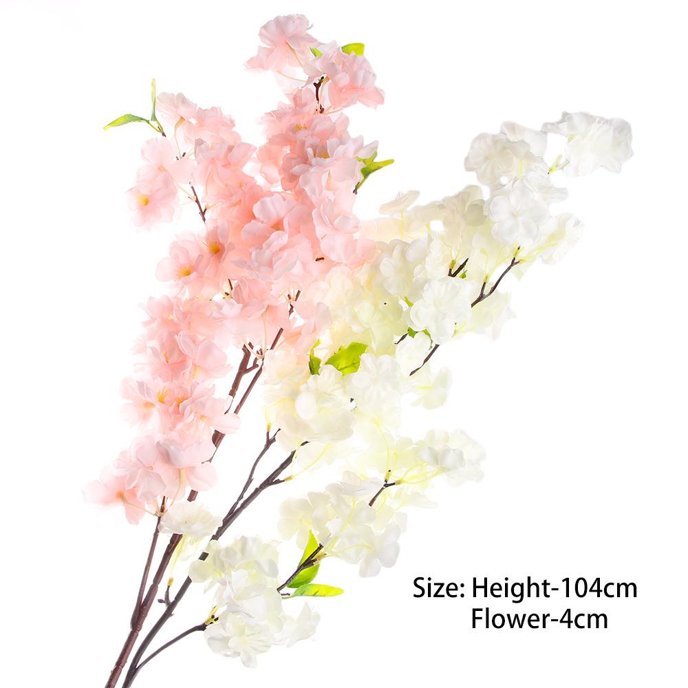 Bouquet 4 Branches Silk Table Artificial Sakura Fake Flower Home Decoration Cherry Blossom