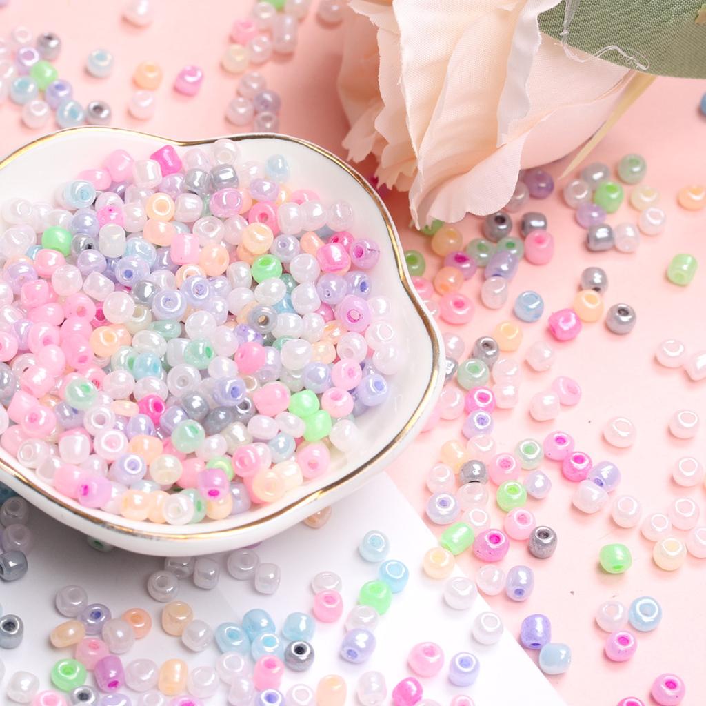 Home Party Supplies Czech Glass Candy Cream Color Round Hole Bead Jewelry Makin Seed Beads DIY Beads Handmade About600Pcs