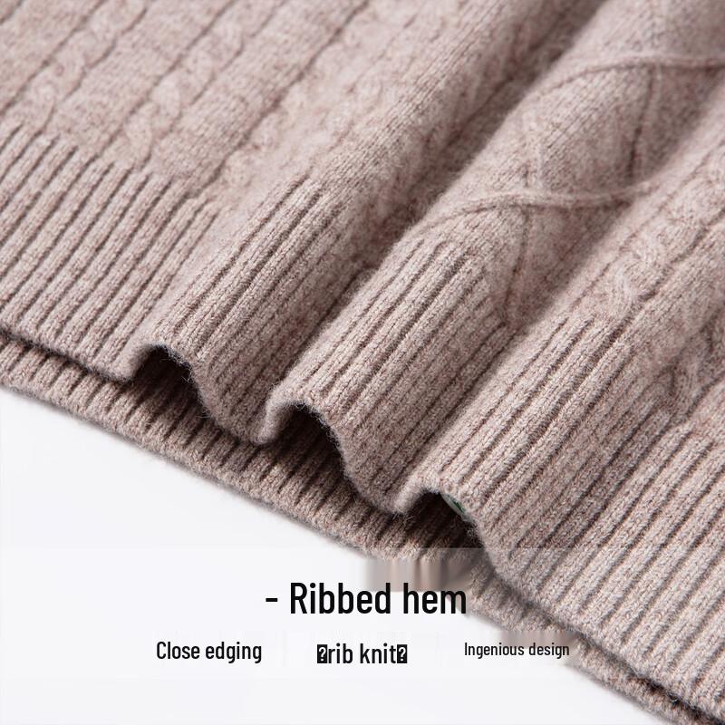 Hodo Men's 100% Lambswool Mock Neck Pullover Sweater