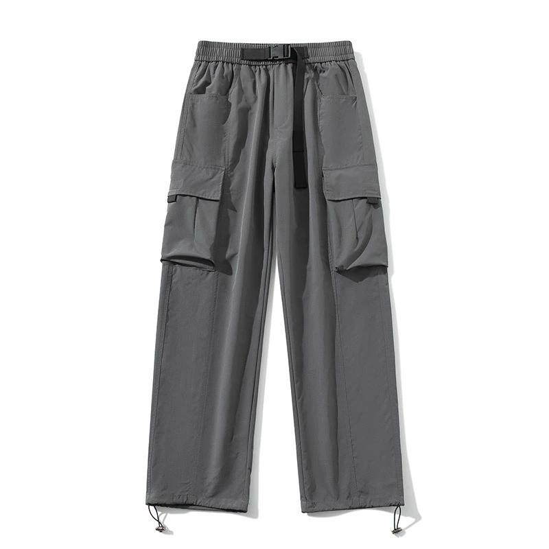 Весенние рабочие брюки мужские свободные широкие водонепроницаемые брюки прямого покроя для зарядки повседневные брюки с высокой талией для пары