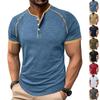 Men's Casual Color-block Sports T-shirt - Men's Round-neck Short-sleeved Top