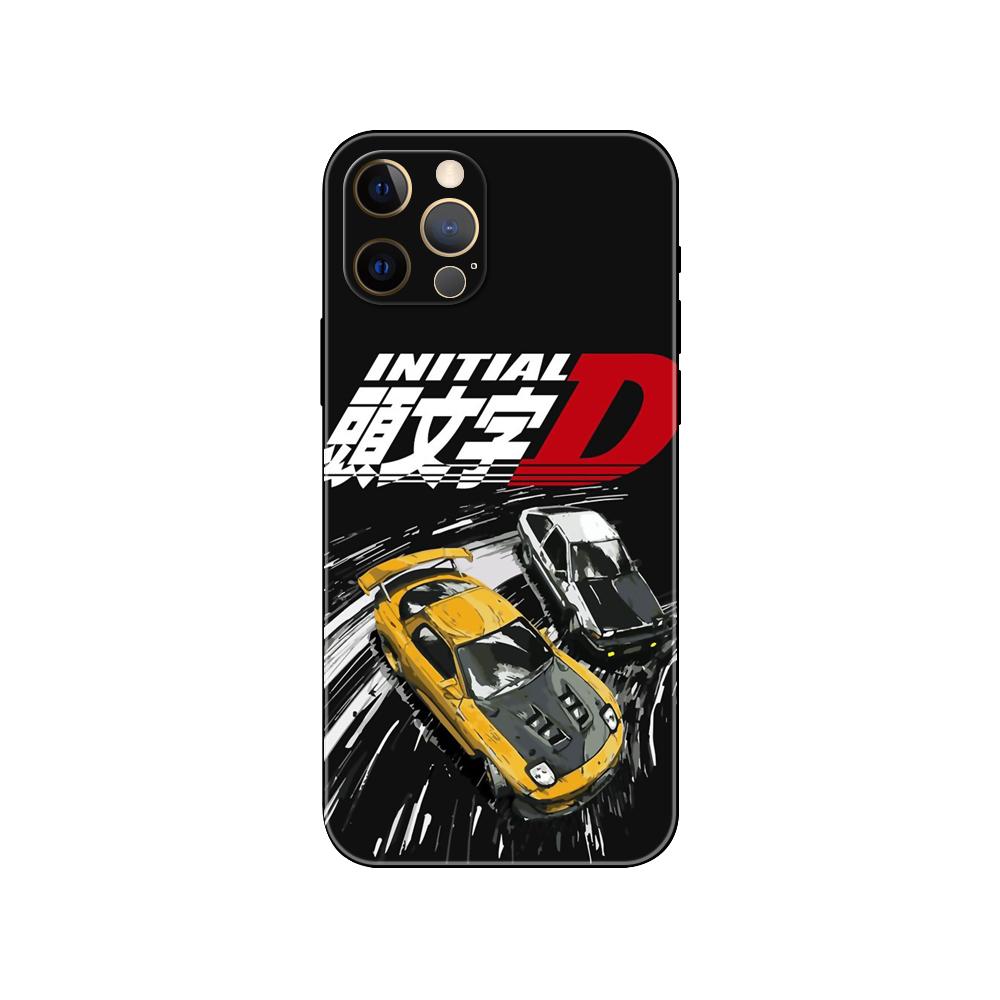 Автомобильный чехол Initial D AE86 для iPhone 5 5S se 6 6s 7 8 plus x 10 XR XS 11 12 13 mini pro MAX, черная задняя крышка из ТПУ