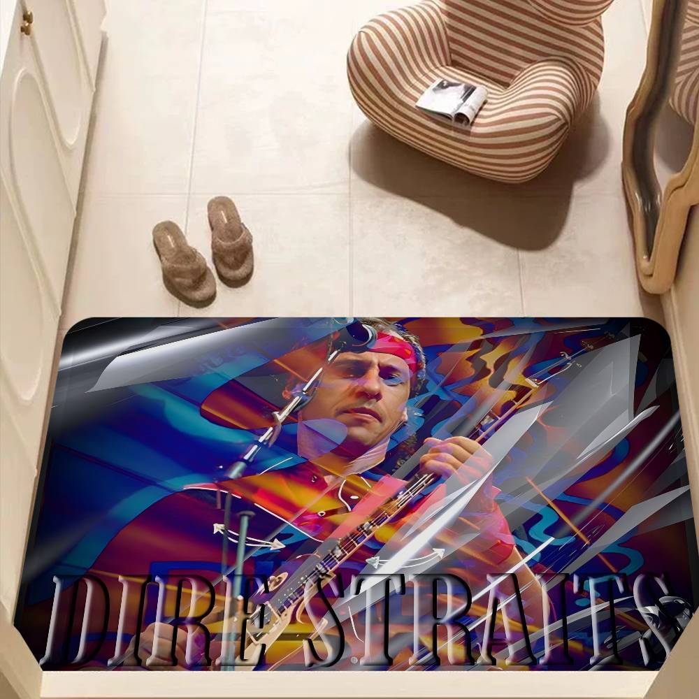 Rock Band Dires S-Straits Floor Mat Rectangle Anti-slip Home Soft Badmat Front Door Indoor Outdoor Mat Hotel Decor Mat