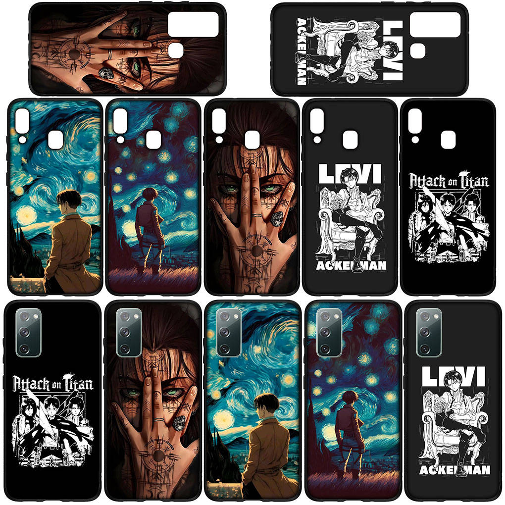 Чехол для телефона Samsung Galaxy S25 S24 S23 iPhone 16 15 Xiaomi Redmi Note 14 13 12 16E X 11 Pro Max OPPO Moto Huawei Poster Levi Attack On Titan Cover