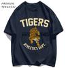 Футболка с спортивным принтом Tigers Est 1985 Мужская Удобная Свободная Футболка Летняя Повседневная Y2K Короткий Рукав Хлопок Универсальная Одежда