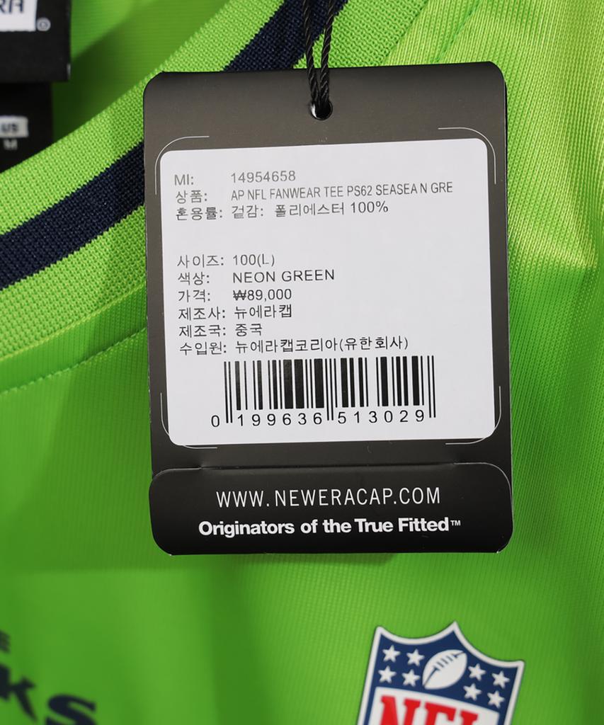 NEW ERA Nfl Seattle Seahawks Fan Wear T-Shirt Neon Green 14954658