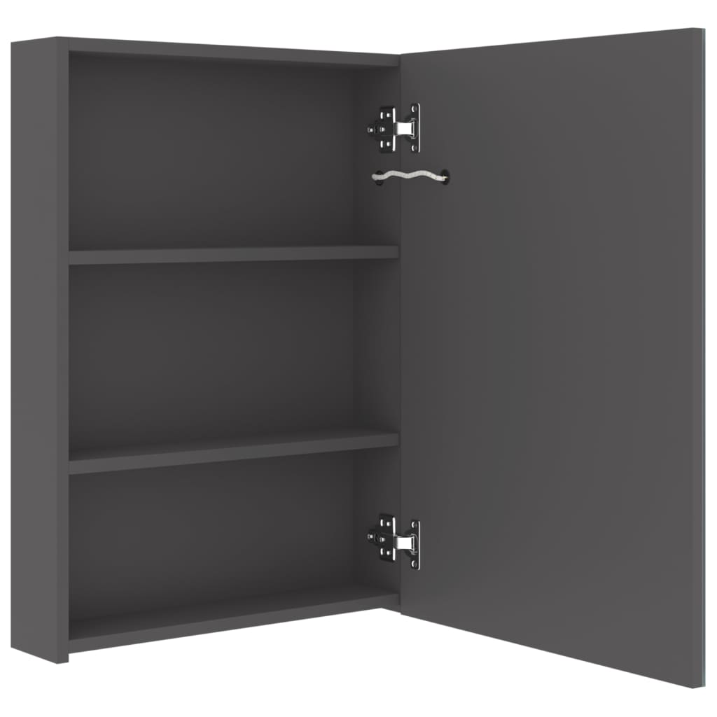 LED Bathroom Mirror Cabinet Gray 50 x 13 x 70 cm