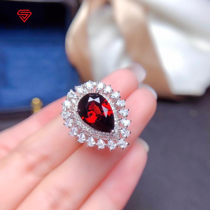 BELLA BOX Новые темпераментные красные кольца в форме воды для женщин, циркон, свадебные, помолвочные, ювелирные изделия, подарок на день Святого Валентина
