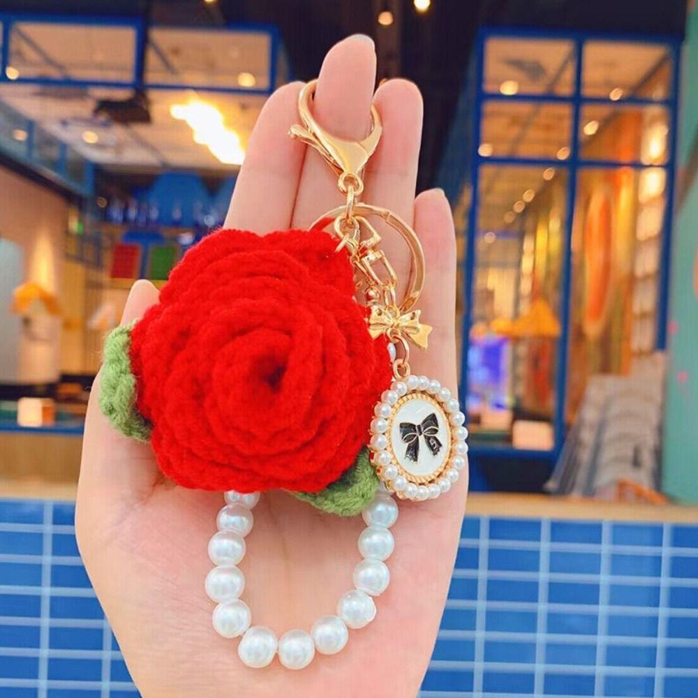 Уникальный брелок с жемчужным цветком, брелок с подвеской в виде камелии, брелок с розой и камелией для женщин