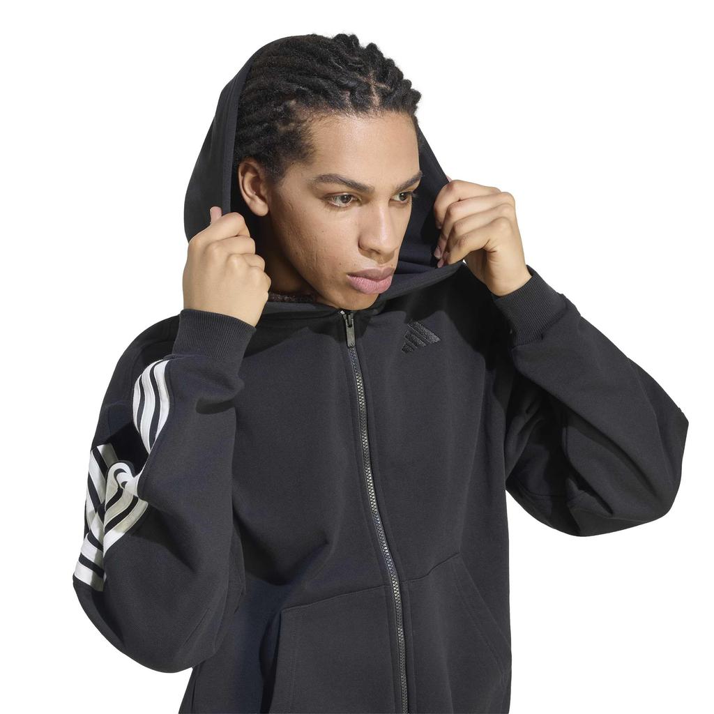 КОМПЛЕКТ Худи CT626 2L [Adidas] С 3 полосками, на молнии, мужская, черная/бежевая (KW2367)