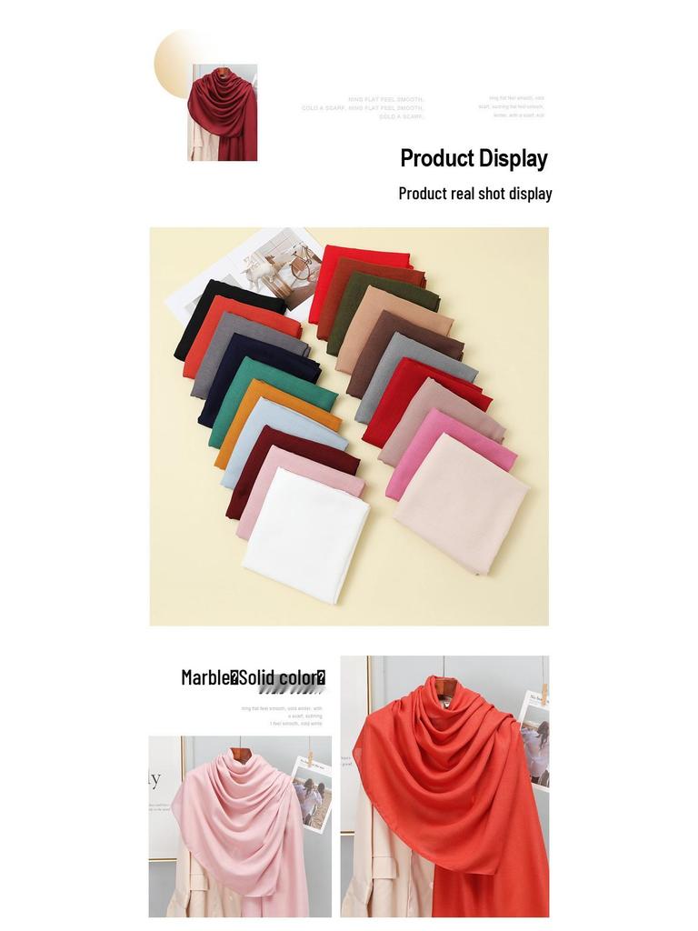 Женский ретро шарф-шаль из хлопка и льна в корейском стиле - Универсальный для весны и осени