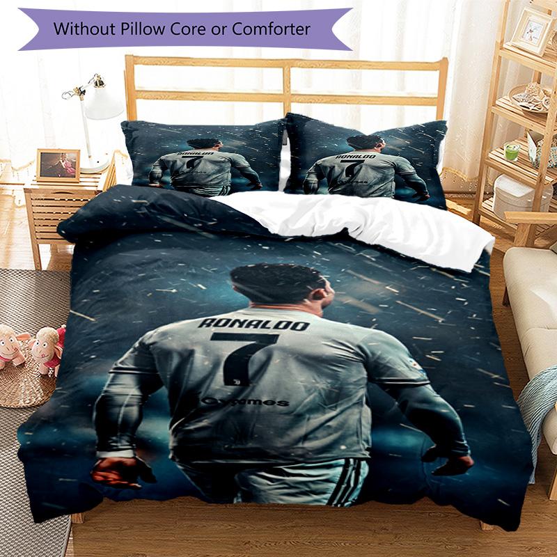 Ronaldo's Portugal Jersey Bedding Set, Breathable Duvet Cover with Pillowcases, Soft Bed Linen for Bedroom Home Decoration, Perfect Festival Birthday 