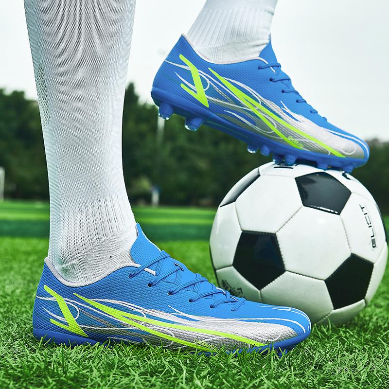 32-47 футбольные бутсы унисекс с низким верхом и длинными шипами для мальчиков и девочек, практичная тренировочная обувь с искусственной травой