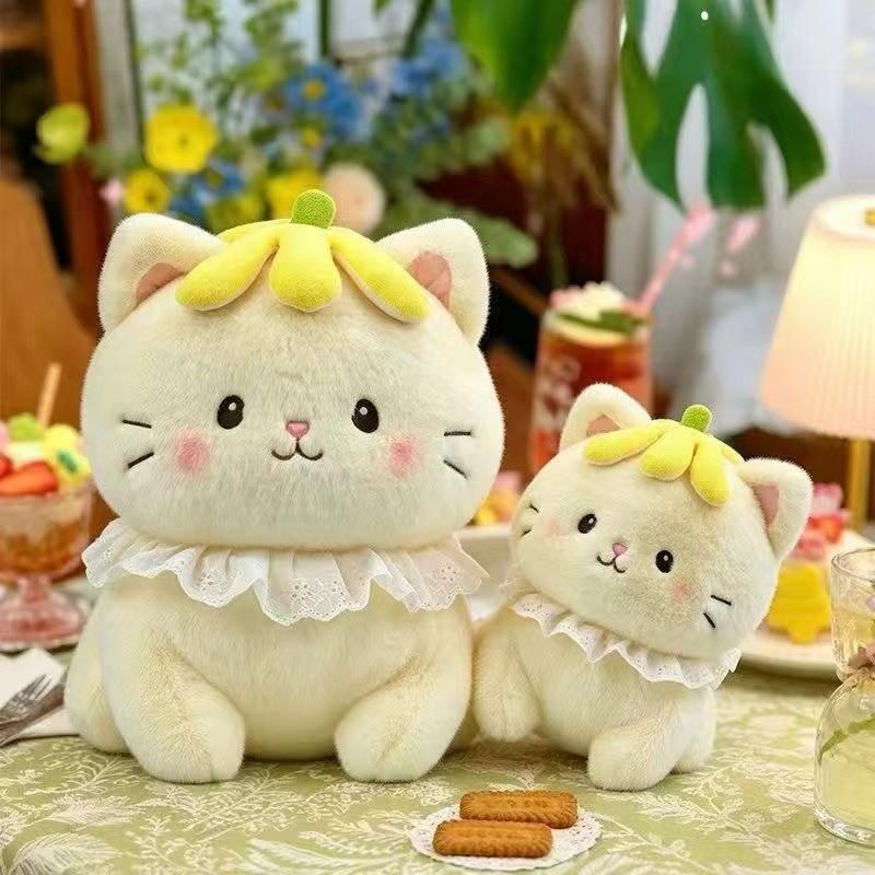 Плюшевая игрушка кошка из короткого плюша для детей и коллекционеров