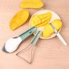 Mango Peeler Cutter Tool Stainless Steel 3-in-1 Fruit Slicer Corer Pit Remover for Watermelon Avocado Kiwi Kitchen Gadget