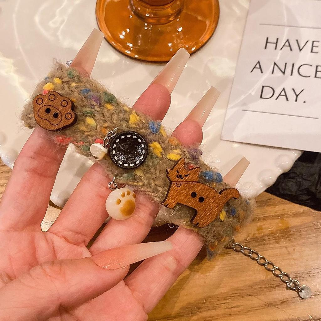 Комплект из ожерелья и браслета в стиле ретро «Бабочка» из шерсти Майяра — осенне-зимняя цепочка для свитера, которая подойдет для милых и стильных образов.