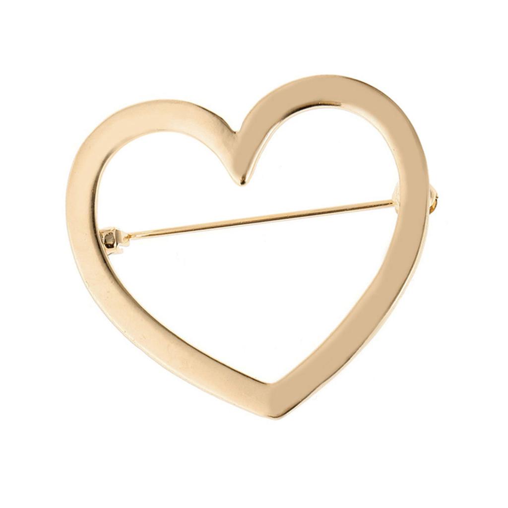 Elegant Safety Cardigan Clasp Round/Heart Shaped Brooch Smooth Alloy Badge Accessory for Women Clothing Accessories