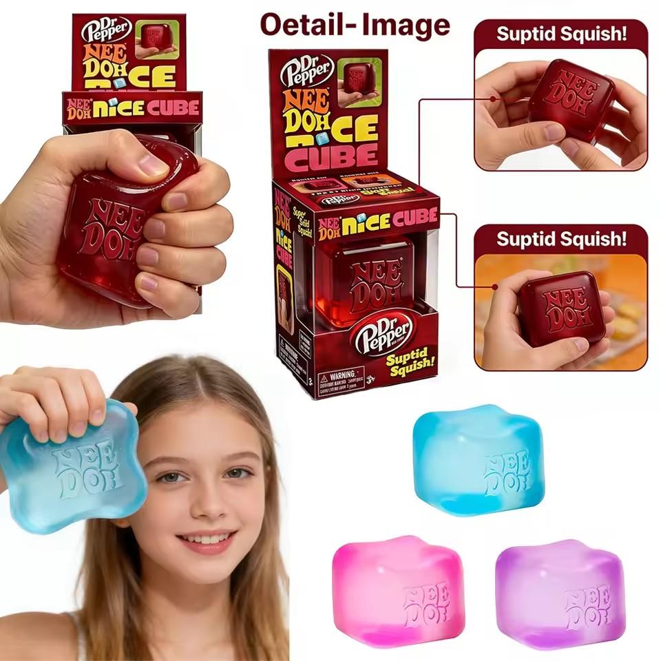 Schylling Nice Cube Игрушка-антистресс сжимаемая, мягкая, медленно восстанавливающая форму, сенсорная, для снятия стресса, против тревожности, для детей, взрослых, СДВГ