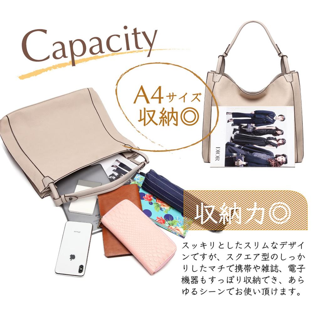 One Shoulder Tote Bag for Popular Commuter A4 PU Stylish 120849 [Guscio Basic] Women, Bag, Lightweight, Leather, [Reinforced Sewing] (Beige)