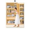 Девушка Книга Кошка Лист Иллюстрация Настенная Живопись Холст Картина Абстрактные Плакаты и Принты Гостиничный Бар Настенные Картины Для Декора Гостиной