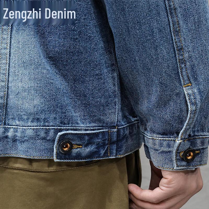 Мужская повседневная джинсовая куртка Zengzhi с эффектом потертости, стрейч