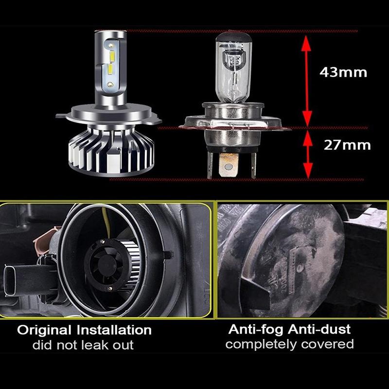 2 шт. автомобиля светодио дный декодирования фар H4 CSP чип H7 H8 9012 H11 9005 HB3 9006 HB4 H1 HIR2 безошибочная противотуманная фара 20000LM 50 Вт