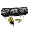 12V Universal 52mm Triple Kit Oil Temp Water Temp Temperature Oil Pressure Sensor Car Meter